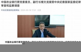 农行副行长楼文龙被逮捕，是否意味着金融危机(中国农业银行楼志刚)