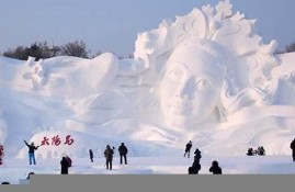 哈尔滨首次展示巨型雪人，成为冬季旅游亮点